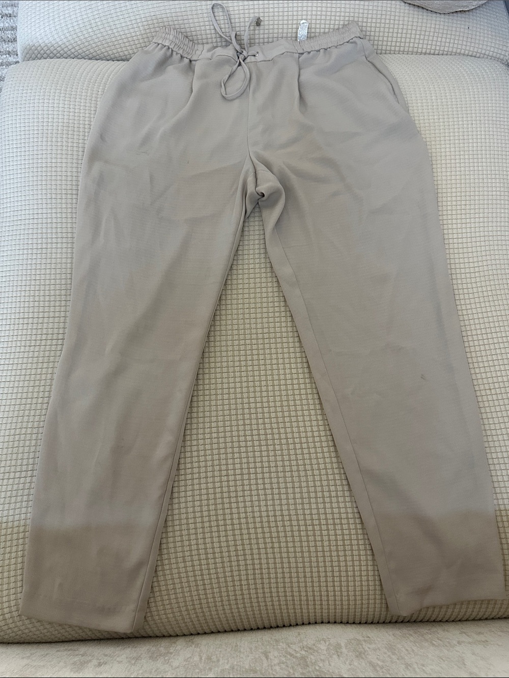 Zara Light Beige Drawstring Joggers